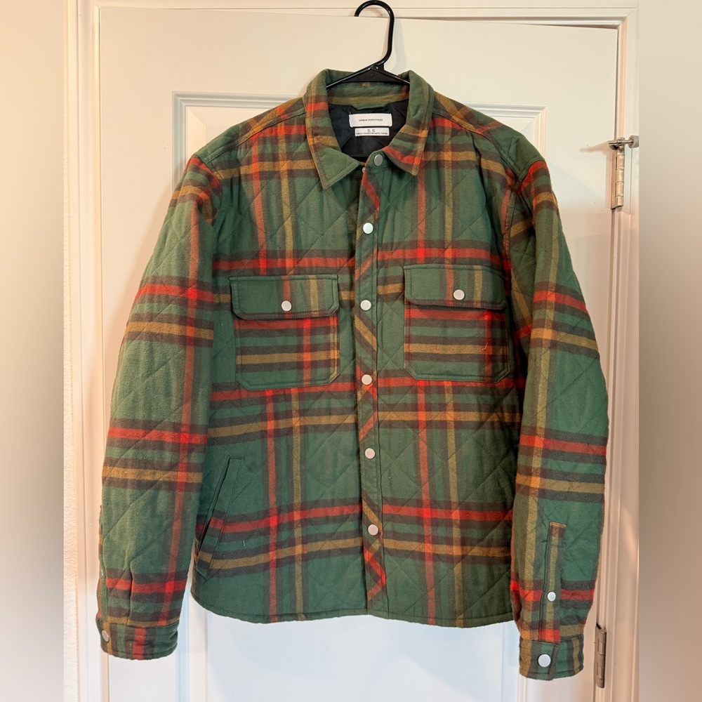 Urban Outfitters Green Plaid Quilted Jacket